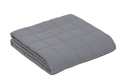 Mysa Sleep 15lb Weighted Blanket (Silver Grey, Microfiber)