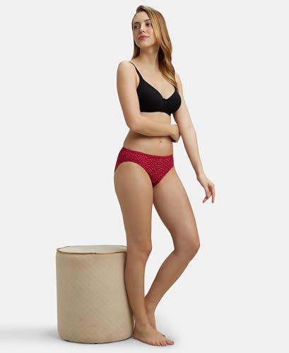 Jockey Women's Cotton Bikini (Pack of 3) (1410_Dark Prints_L_Assorted_L)