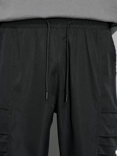 Men Cargo || Men Cargo Pants || Men Cargo Pants Cotton || Cargos for Men (Cargo-17-20) (L, Black)