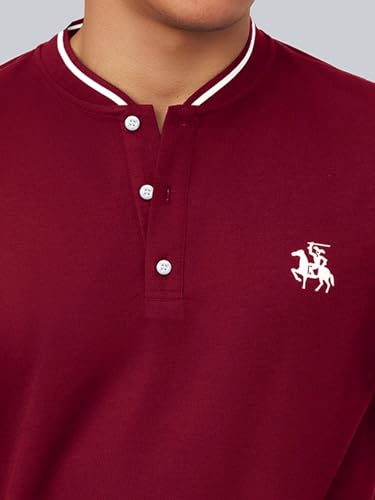Lymio Men T-Shirt || T-Shirt for Men || Plain T Shirt || T-Shirt (Polo-06-10) (L, Maroon)
