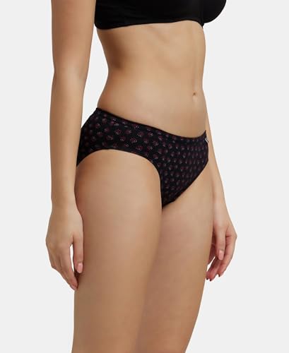 Jockey Women's Cotton Bikini (Pack of 3) (1410_Dark Prints_L_Assorted_L)