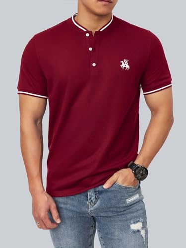 Lymio Men T-Shirt || T-Shirt for Men || Plain T Shirt || T-Shirt (Polo-06-10) (L, Maroon)