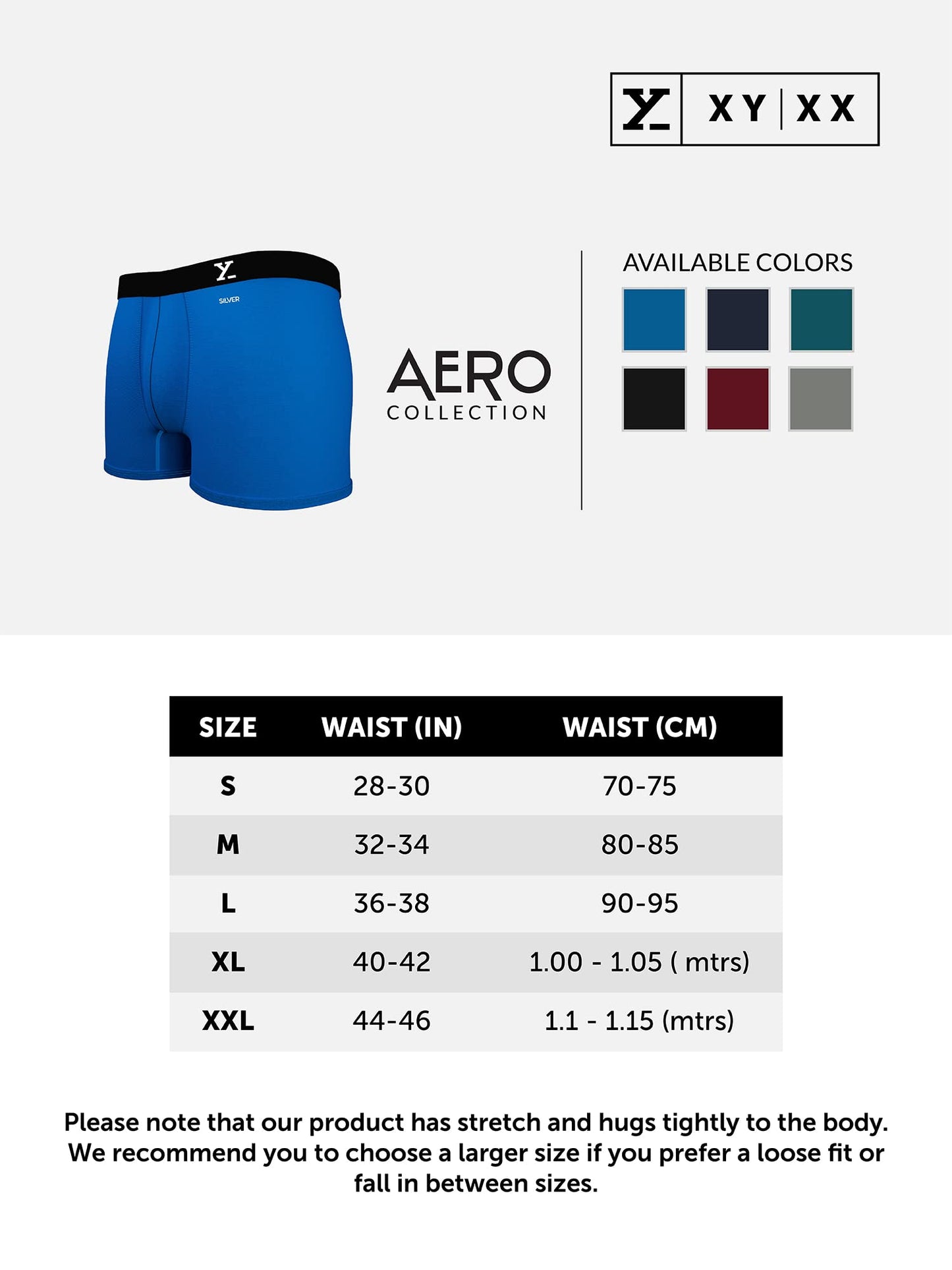 XYXX Cotton Regular Solid (Pack of 2) (Aero Trunks for Men Combo Black Iris_L)