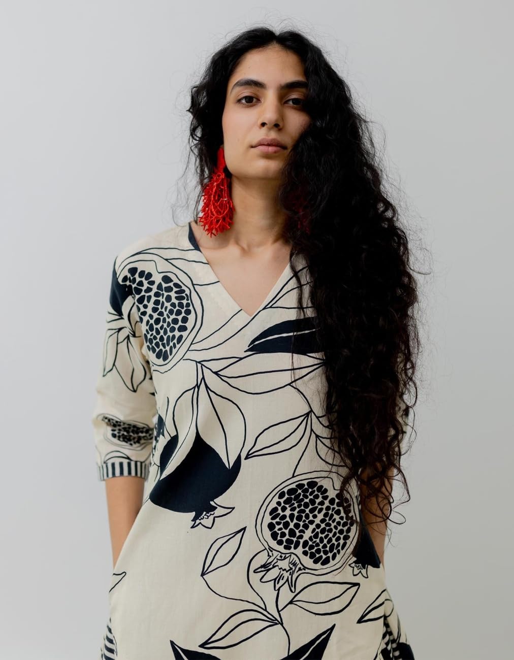 GoSriKi Women's Rayon Blend Straight Printed Kurta with Pant (ANAAR-BEIGE-GS_L_Beige_Large)