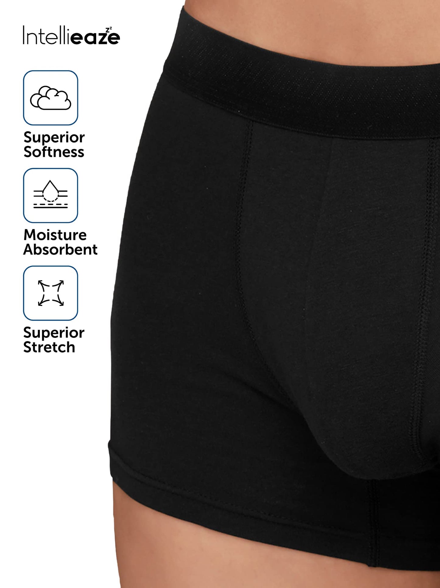 XYXX Cotton Regular Solid (Pack of 2) (Aero Trunks for Men Combo Black Iris_L)