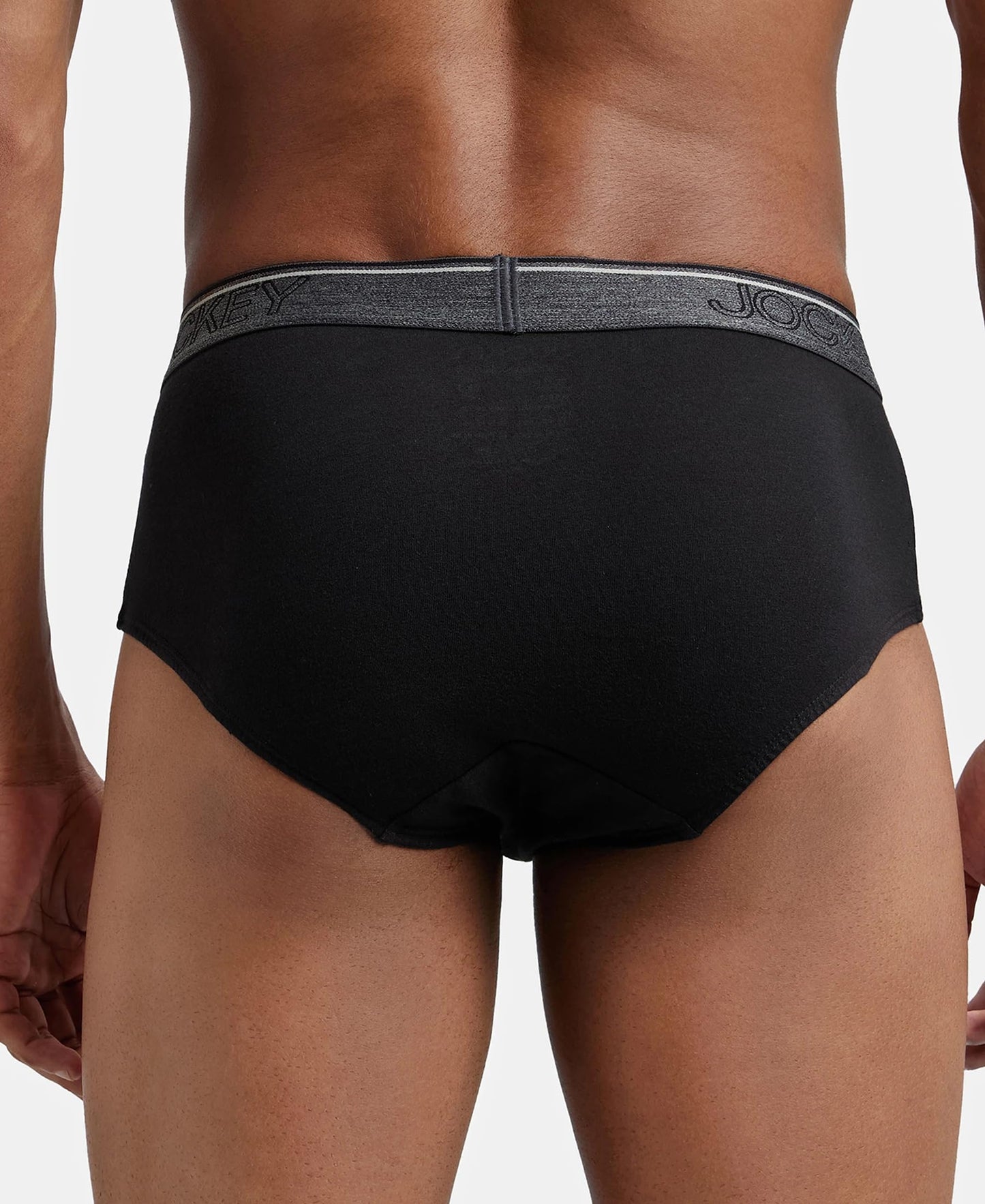 Jockey Men's Super Combed Cotton Briefs with Ultrasoft and Durable waistband (Pack of 2) 8037_Black_L