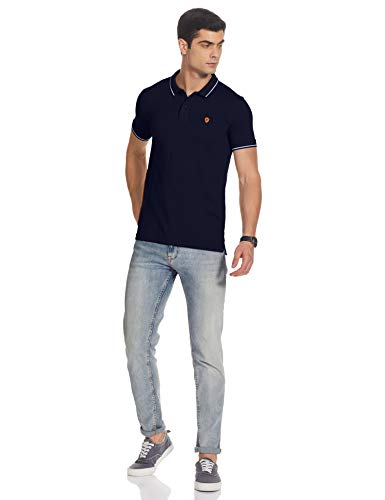 Van Heusen Men's Regular Fit Polo T-Shirt (VSKP517S011411_Navy L)