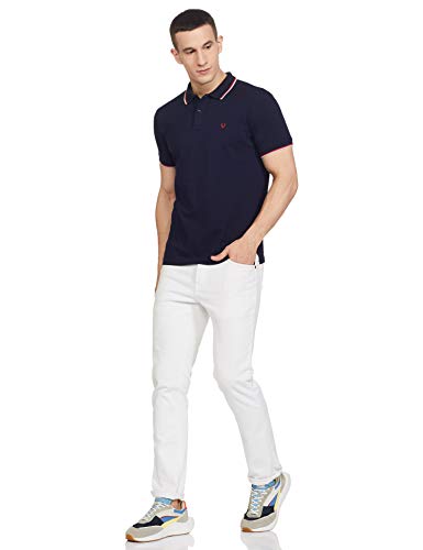 Allen Solly Men's Regular Fit Polo (ASKPQRGFW82524_Navy_L)