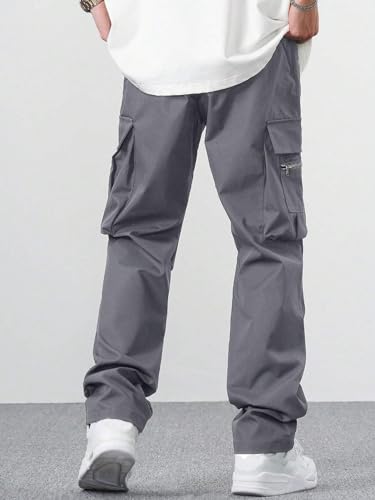 Lymio Men Cargo || Men Cargo Pants || Men Cargo Pants Cotton || Cargos for Men (Cargo-05-08) (L, Light Grey)