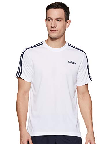 Adidas Men Polyester CLASSIC 3S TEE,Sports T-Shirts,WHITE , Large