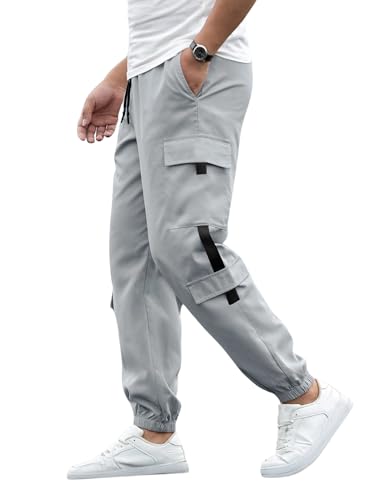 Track Pant for Men || Track Pants || Plain Track Pant (Track-06-08) (L, Grey)