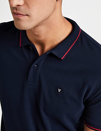 Van Heusen Men's Regular Fit Polo T-Shirt (VSKP517S011411_Navy L)