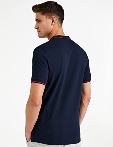 Van Heusen Men's Regular Fit Polo T-Shirt (VSKP517S011411_Navy L)