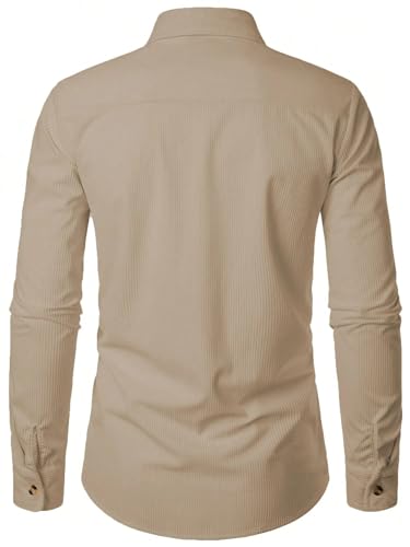 Lymio Casual Shirt for Men|| Shirt for Men|| Men Stylish Shirt (Rib-Shirt) (L, Khakhi)