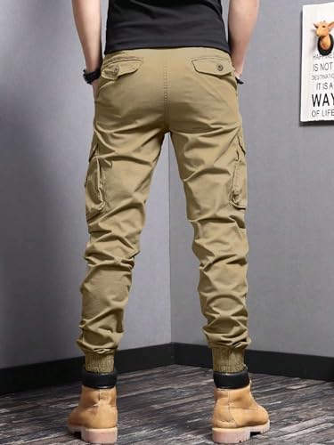 Lymio Men Cargo || Men Cargo Pants || Men Cargo Pants Cotton || Cargos for Men (Cargo-09-12) (L, Khakhi)