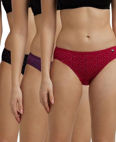 Jockey Women's Cotton Bikini (Pack of 3) (1410_Dark Prints_L_Assorted_L)