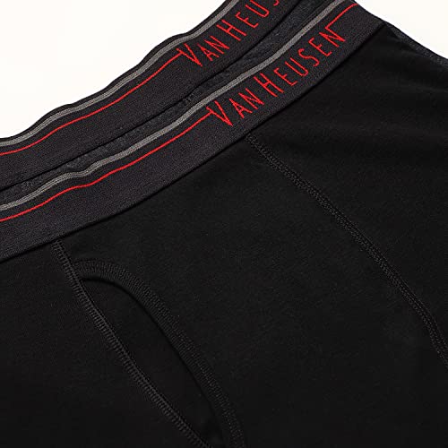 Van Heusen Men Boxer Briefs - 100% Combed Cotton - Pack Of 2 - Anti Bacterial, Colour Fresh, Moisture Wicking_10032_Anthra Mel, Pure Black_M