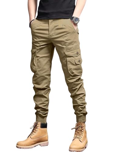 Lymio Men Cargo || Men Cargo Pants || Men Cargo Pants Cotton || Cargos for Men (Cargo-09-12) (L, Khakhi)