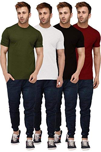 London Hills Men T-Shirt || T-Shirt for Men || Plain T Shirt || T-Shirt (Pack of 4)