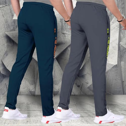 Pinkmint Men Combo Track Pant with Lycra Elastic Jogger Suitable for Active Wear, Jogger Yoga Wear, Sports (Pack of 2)