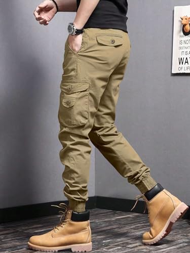 Lymio Men Cargo || Men Cargo Pants || Men Cargo Pants Cotton || Cargos for Men (Cargo-09-12) (L, Khakhi)