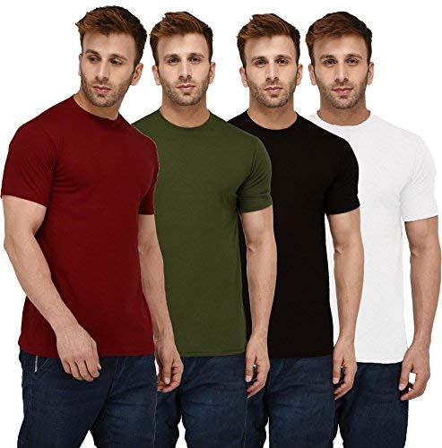 London Hills Men T-Shirt || T-Shirt for Men || Plain T Shirt || T-Shirt (Pack of 4)