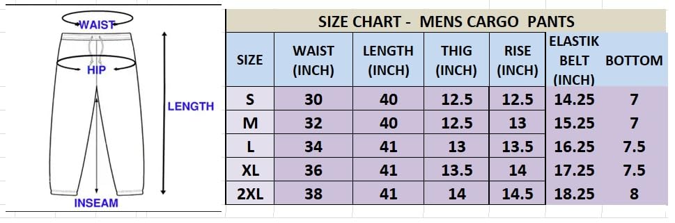 Men Cargo || Men Cargo Pants || Men Cargo Pants Cotton || Cargos for Men (Cargo-38-41) (L, Black)