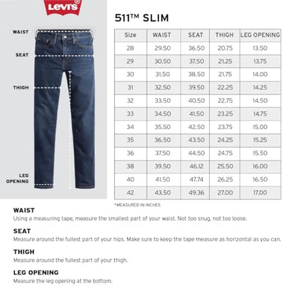 Levi's Men's 511 Slim Fit Mid-Rise Stretchable Jeans Blue