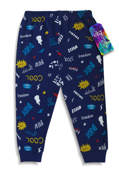 minicult Cotton Pajama Pants with All Over Print for Boys and Girls (Multicolor Designs)(Regular Fit)(Pack of 5)