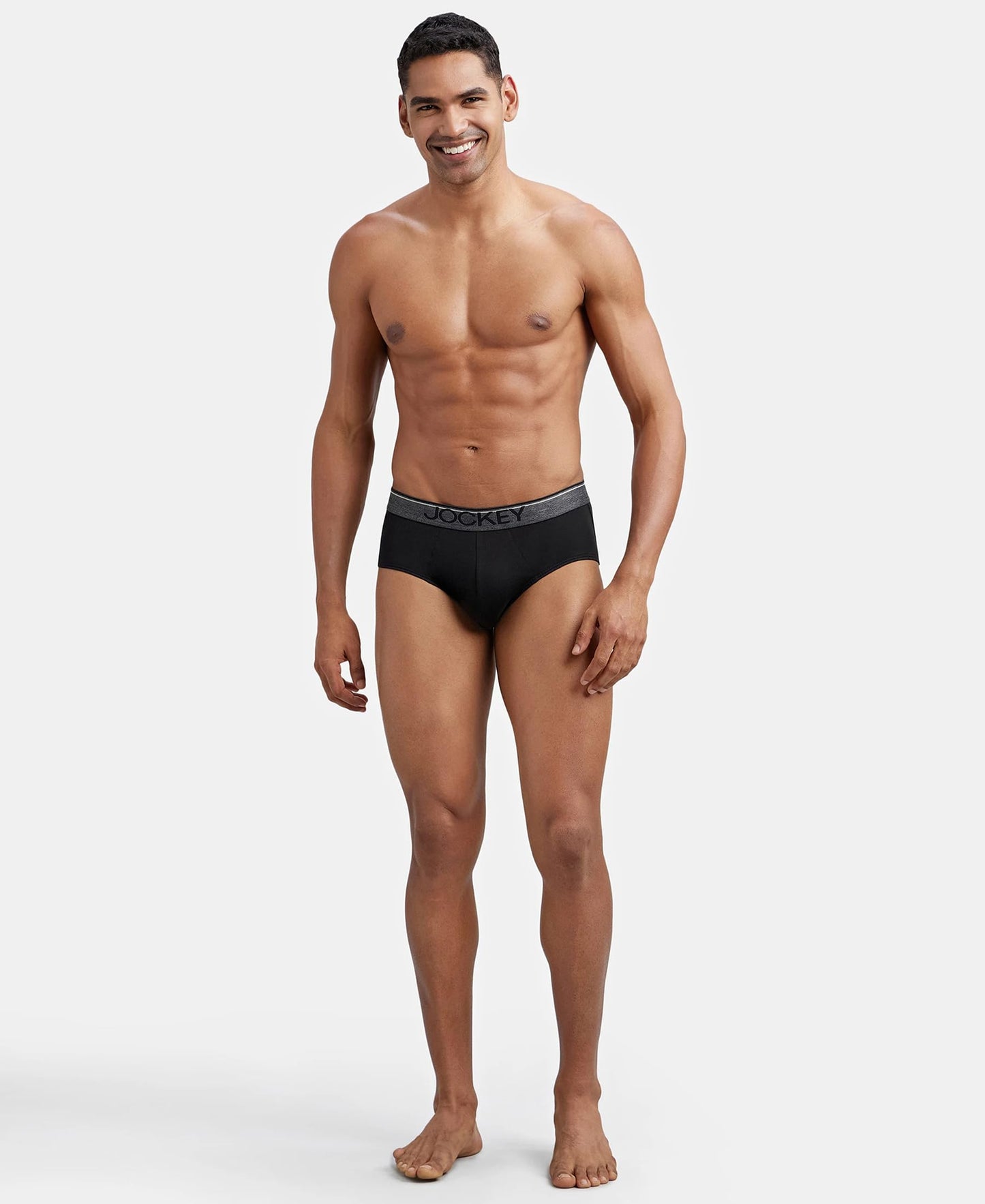 Jockey Men's Super Combed Cotton Briefs with Ultrasoft and Durable waistband (Pack of 2) 8037_Black_L