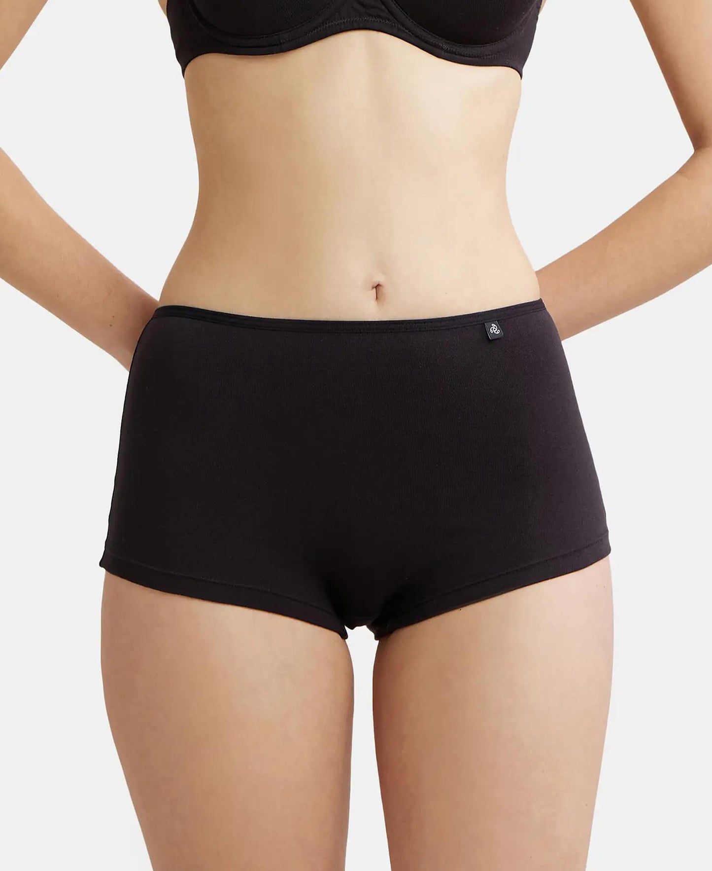 Jockey Women's Cotton Boyshorts (Pack of 1) (SS04_Black_M_Black_M)