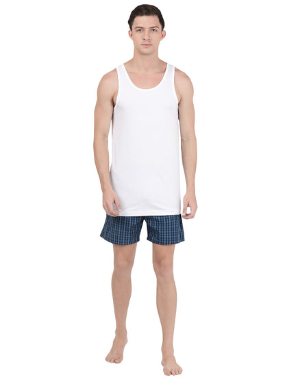 Jockey 8820 Men's Super Combed Cotton Round Neck Sleeveless Vest with Extended Length for Easy Tuck (Pack of 3)_White_M