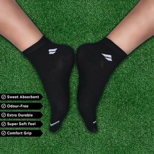 SJeware 12 Pairs Solid Cotton Ankle Length Socks for Men & Women, Multicolor, Pack of 12, Free Size