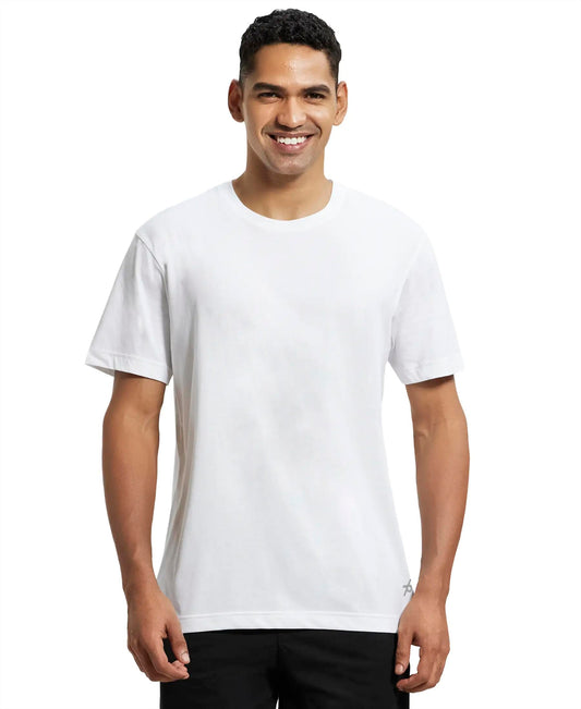 Jockey Men's Regular Fit Round Neck Half Sleeved T-Shirt 2714_White_M