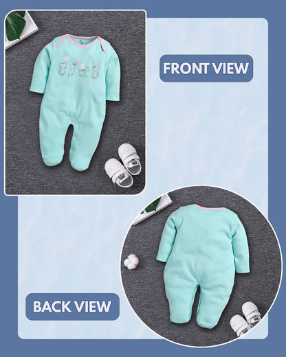 BabyGo Baby Romper 100% Cotton Rompers for New Born Baby|Night Suits for Baby Boys & Girls|0-3M| 3-6M| 6-9M| Pack of 2