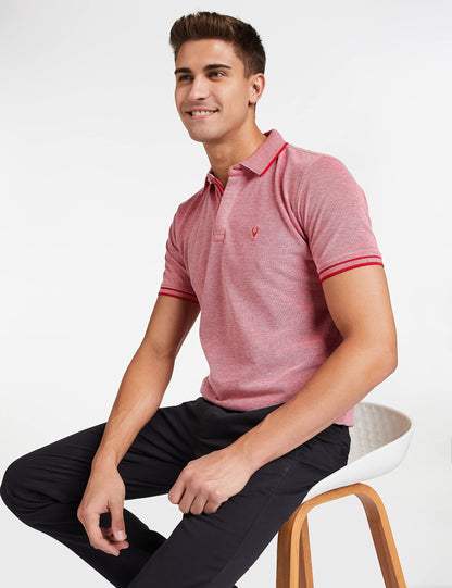 Allen Solly Men's Regular Fit Polo (ASKPQRGFN94502_Red_XL)