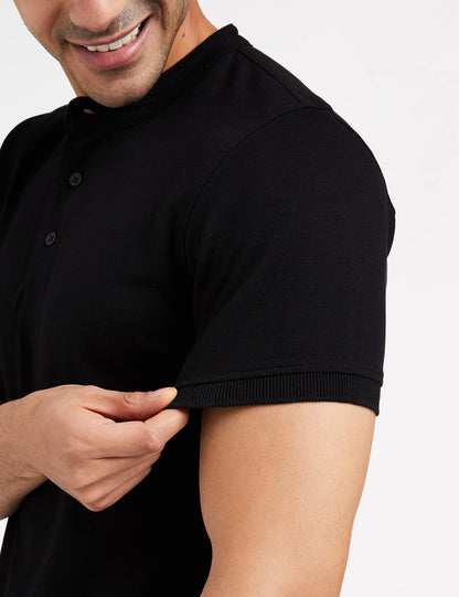 Amazon Brand - Symbol Men's Solid Regular Fit Polo Shirt (AW19MCPO_Jet Black XL)